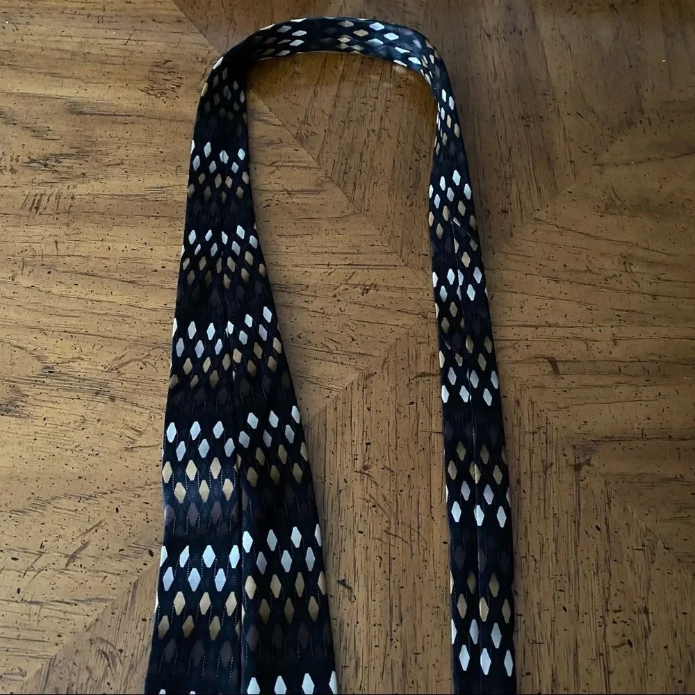Bergamo New York Tie Handmade Diamond Pattern Business Casual Formal Classic - Picture 9 of 11